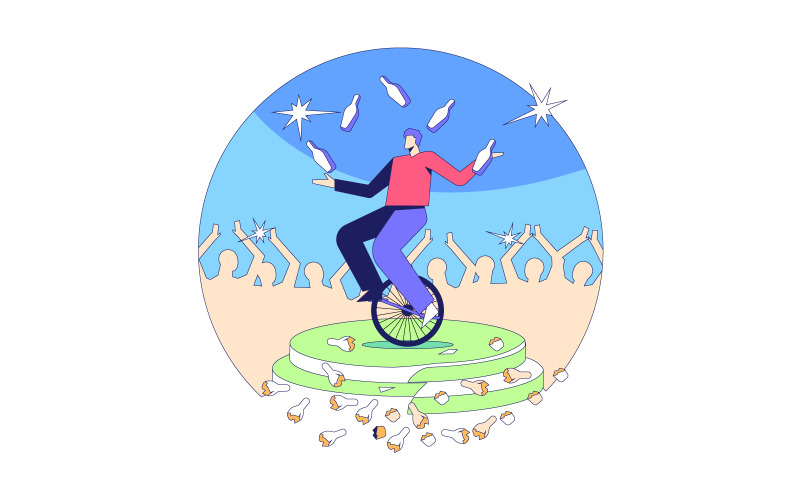 Achter het succesvrije vectorillustratieconcept