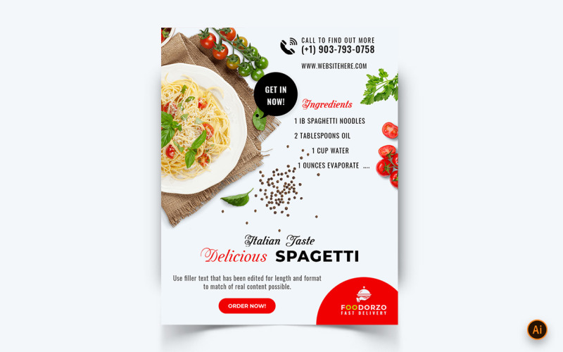 Az étel étterem közösségi médiát kínál Instagram-hírcsatorna-tervezősablon-04