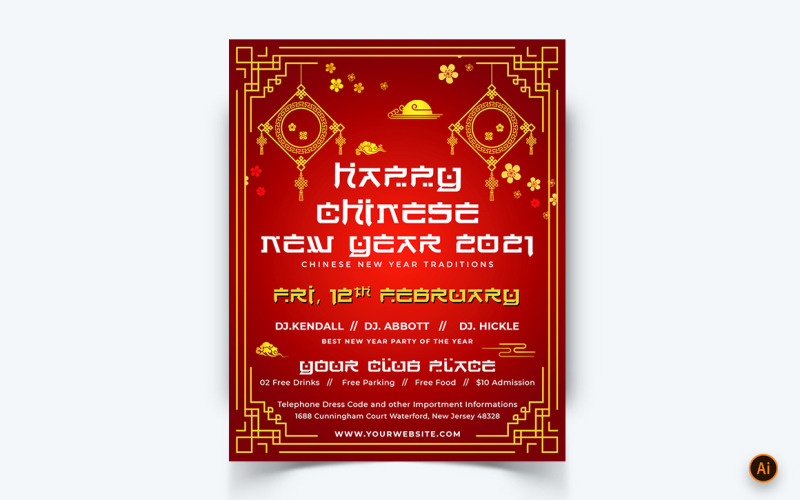 Chinees Nieuwjaar viering sociale media Instagram Feed ontwerpsjabloon-13