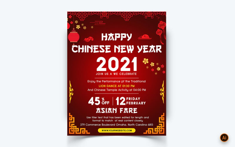Chinese NewYear Celebration Social Media Instagram Feed Design Template-04