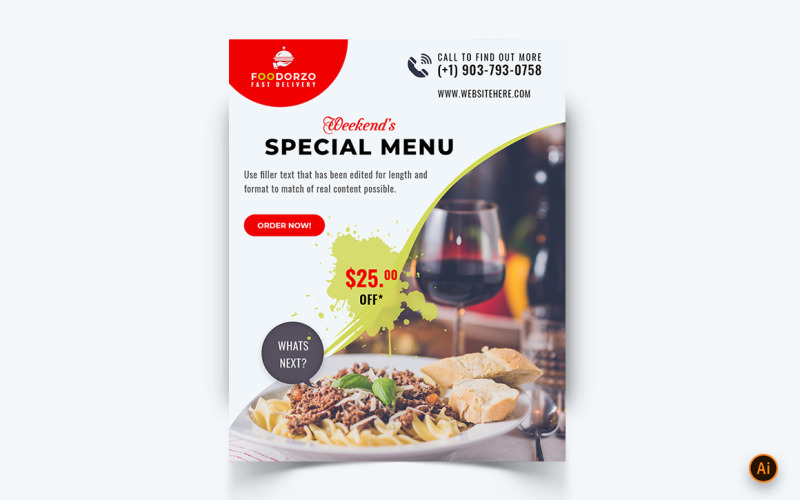 Food Restaurant Offers Social Media Instagram Feed Design Template-03