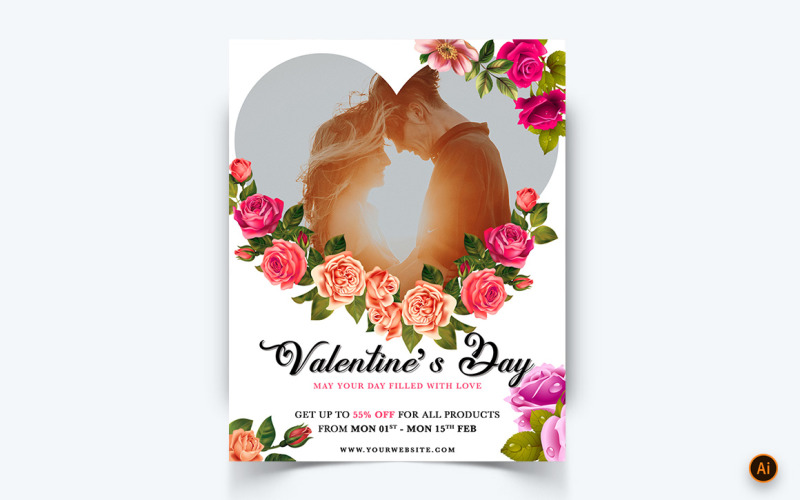 Valentin-napi parti közösségi média Instagram-hírcsatorna tervezősablon-10