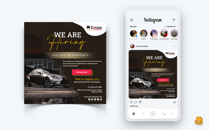 Automotive Service Sociala medier Instagram Post Design-17
