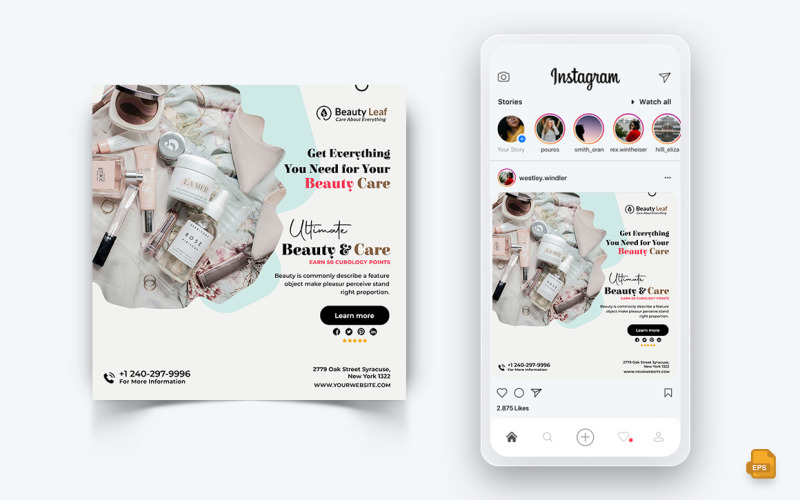 Schönheitssalon und Spa Social Media Instagram Post Design-11