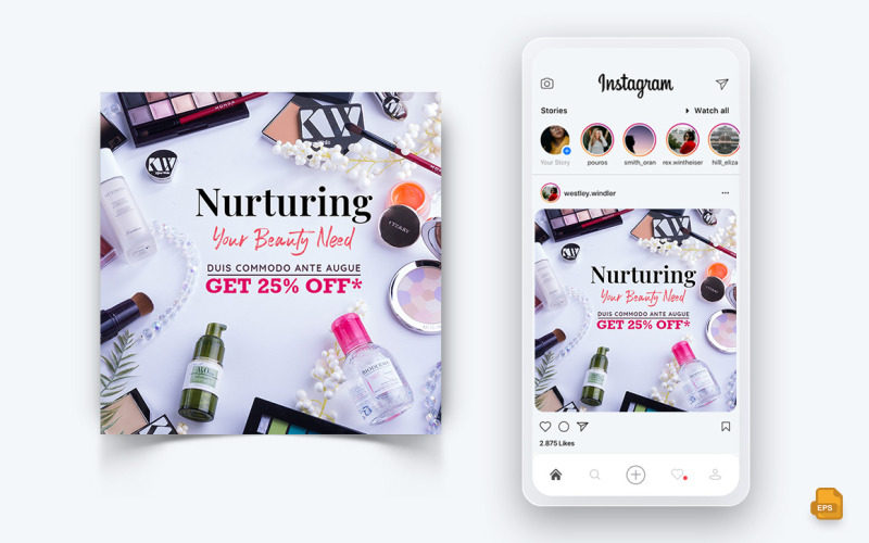 Beauty Salon and Spa Social Media Post Design Template-12