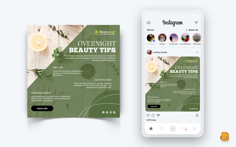 Schönheitssalon und Spa Social Media Instagram Post Design-04