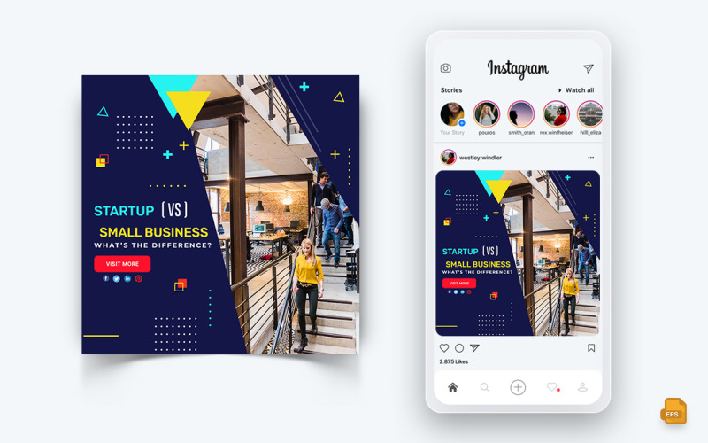 Agence commerciale Service aux entreprises Réseaux sociaux Instagram Post Design-40