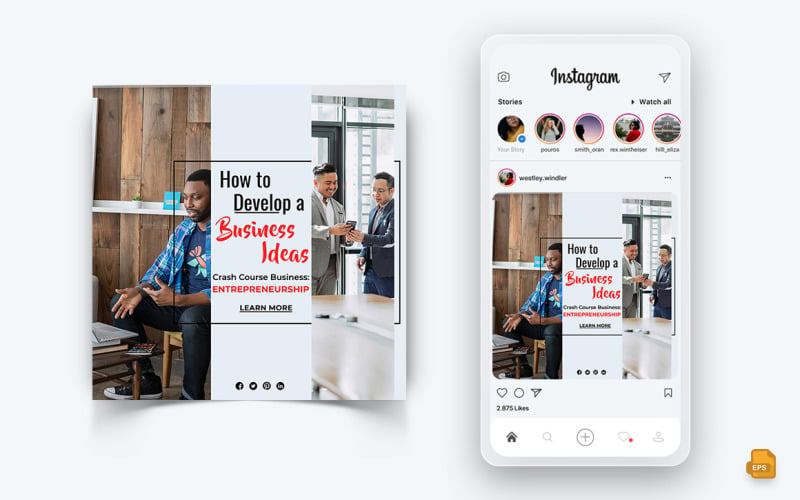 Agence commerciale Service aux entreprises Réseaux sociaux Instagram Post Design-52