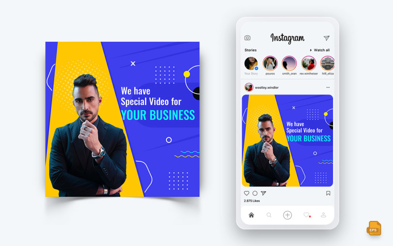 Agence commerciale Service aux entreprises Réseaux sociaux Instagram Post Design-64