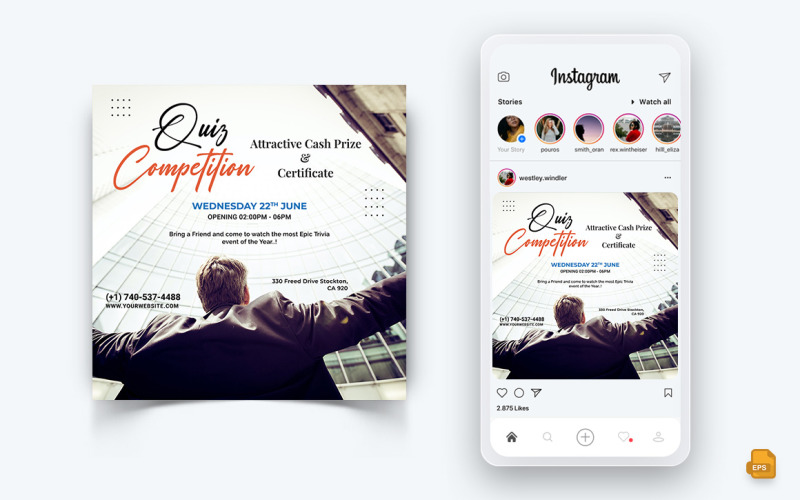Agence commerciale Service aux entreprises Réseaux sociaux Instagram Post Design-72
