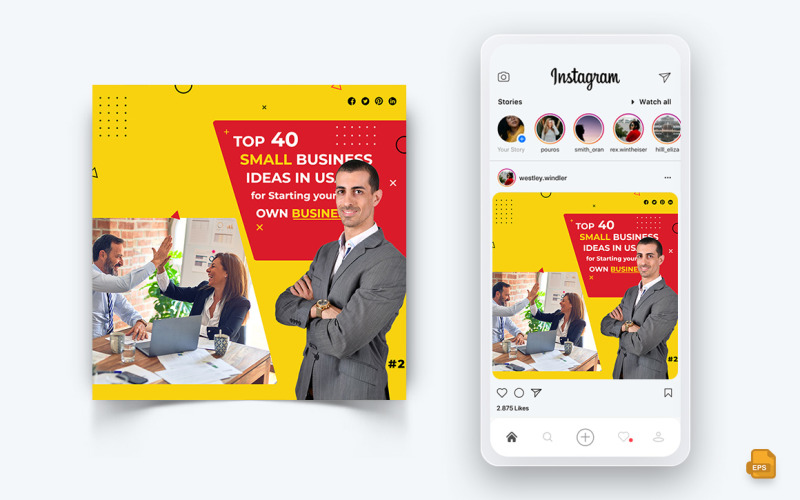 Agência de Negócios Serviço Corporativo Mídia Social Instagram Post Design-22