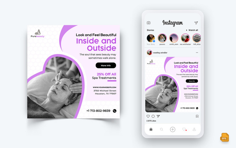 Beauty Salon and Spa Social Media Instagram Post Design-50