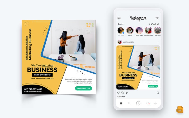 Business Agency Corporate Service Social Media Instagram Post Design-68