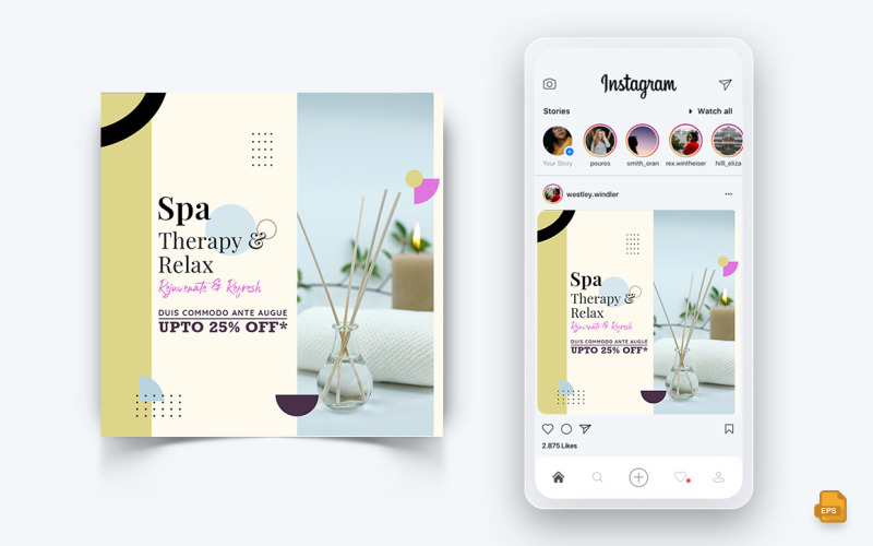 Design de postagem para Instagram de mídia social de salão de beleza e spa-42