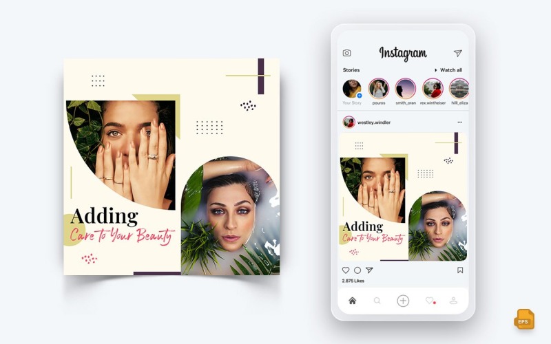 Güzellik Salonu ve Spa Sosyal Medya Instagram Post Tasarımı-41