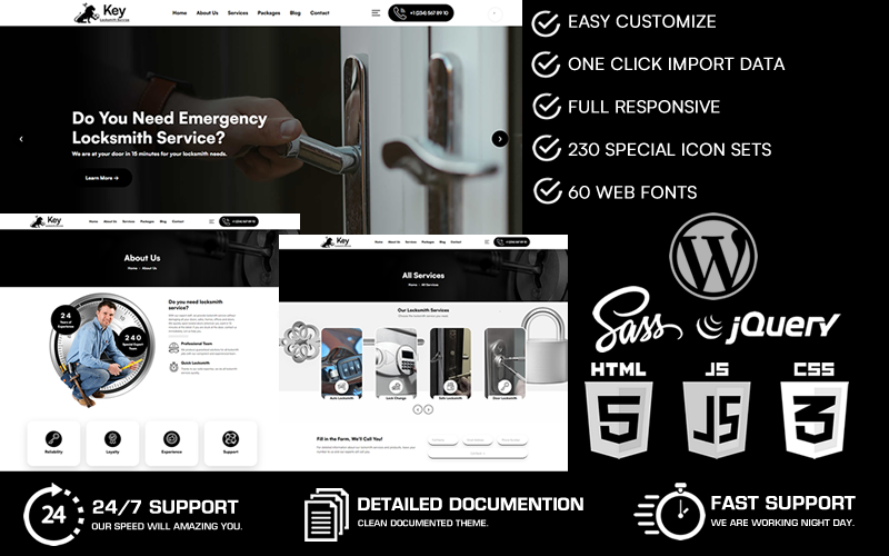 Chiave - Tema WordPress del servizio di fabbro