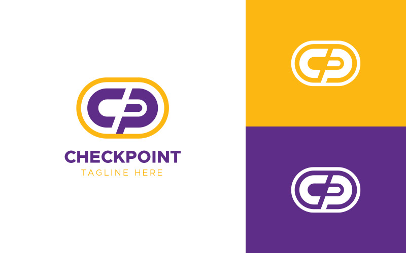 CP Harfi Kontrol Noktası Logo Tasarım Şablonu