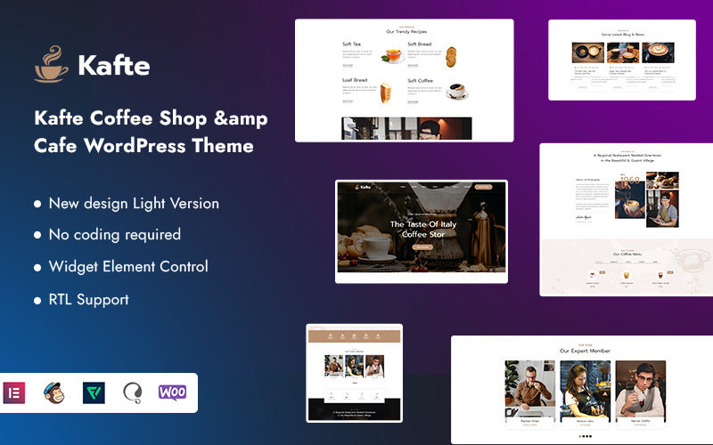 Kafte - 咖啡店和咖啡馆 WordPress 主题