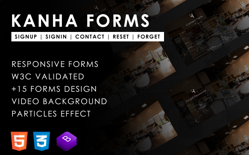 Kanha | Signin - Signup - Contact - Reset - Forget Bootstrap 5 Forms