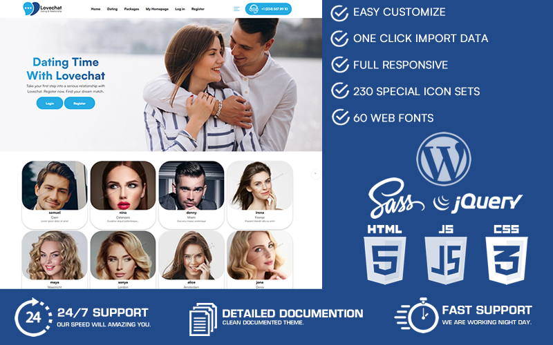 Lovechat - Dating & Beziehung WooCommerce WordPress Theme