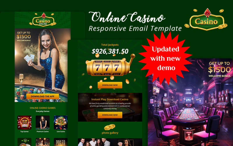 Онлайн-казино – Адаптивний шаблон електронної розсилки