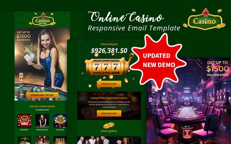OnlineCasino - 响应式电子邮件通讯模板