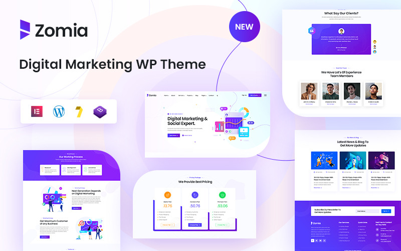 Zomia - šablona WordPress pro digitální marketing a SEO agenturu