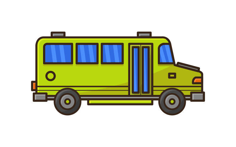 Autobus scolaire illustré en vecteur sur fond