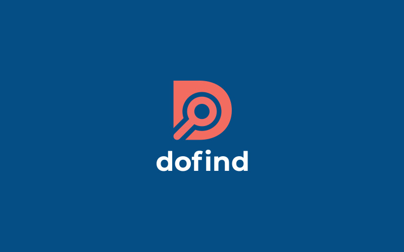 D-Buchstabe Dofind-Logo-Design-Vorlage