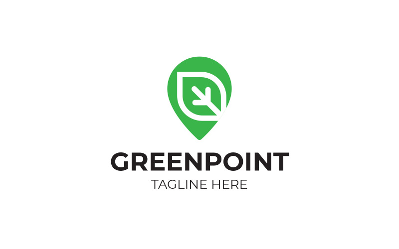 Modèle de conception de logo de point vert