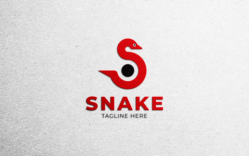 Modèle de conception de logo de serpent lettre S