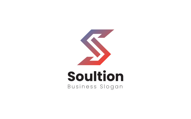 Modèle de conception de logo de solution de lettre S