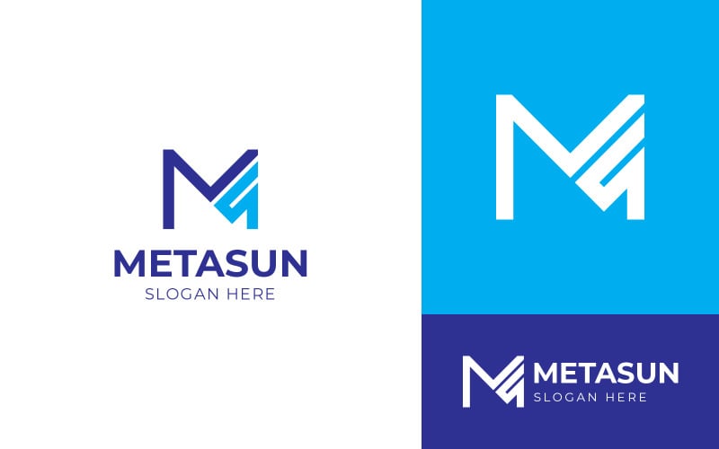 Modèle de conception de logo M, MS Letter Metasun