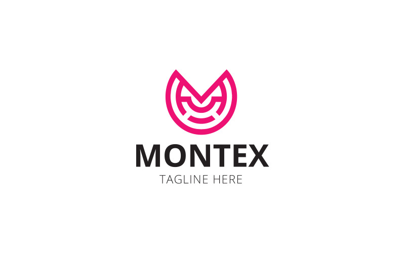 Modèle de vecteur de conception de logo Montex lettre M