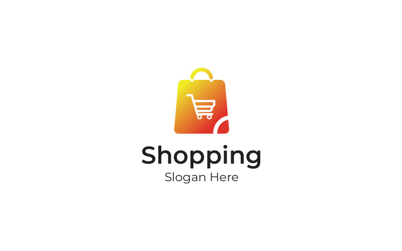 Modern shopping logotyp designmall