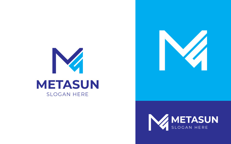 Szablon projektu logo Metasun z literą M, MS