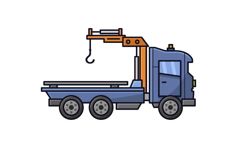 camión de remolque, ilustrado, en, vector, en, plano de fondo