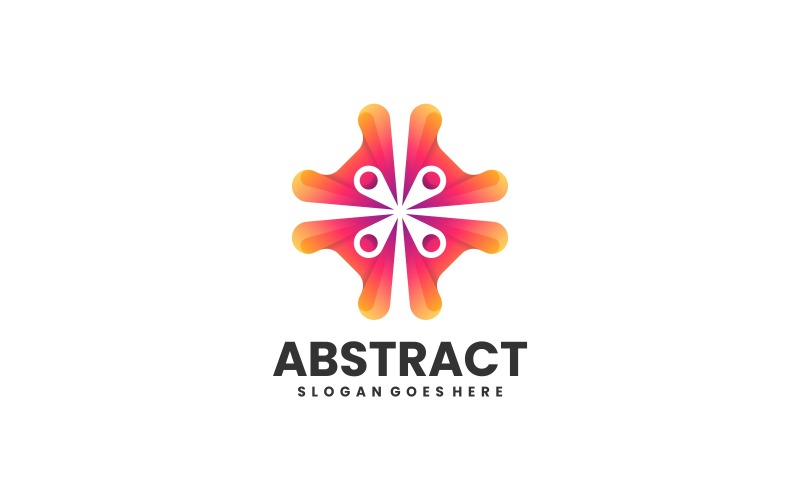Logotipo de gradiente de flor abstrata de vetor