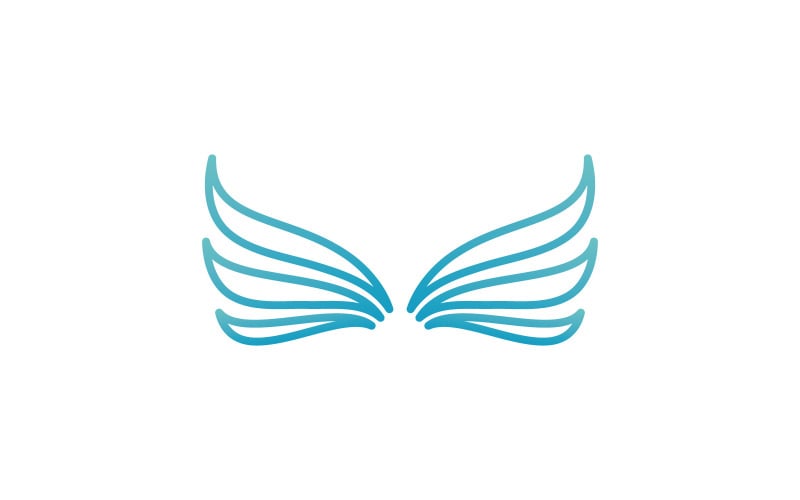 Modèle de conception de logo vectoriel d'aile d'oiseau V11