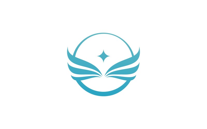 Modèle de conception de logo vectoriel d'aile d'oiseau V18
