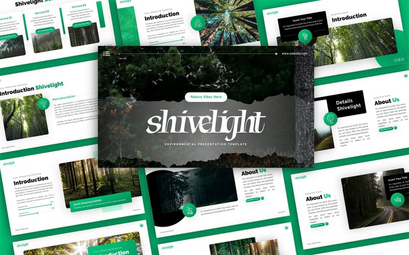 Modèle de présentation PowerPoint polyvalent pour l'environnement Shivelight