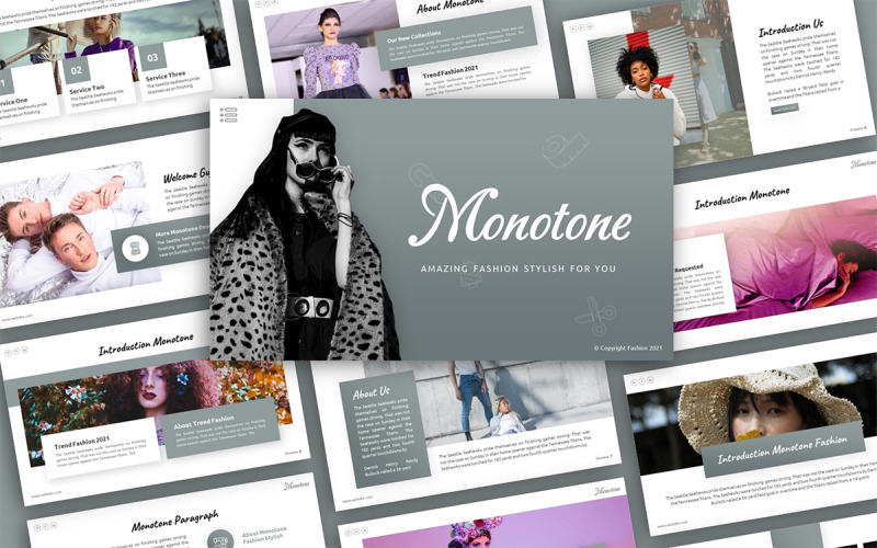 Монотонная мода Многоцелевой шаблон презентации PowerPoint