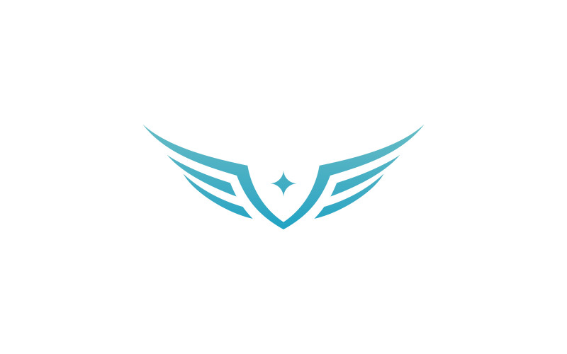 Plantilla de diseño de logotipo vectorial de ala de pájaro V8