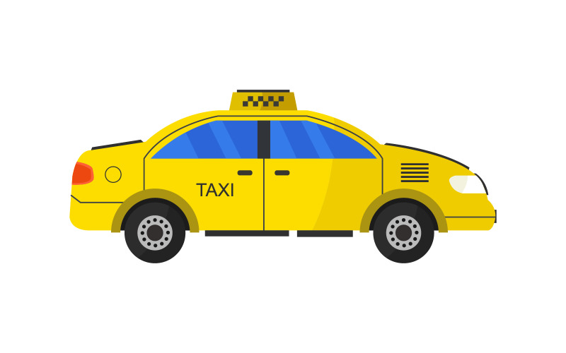 Taxi a háttérben vektorral illusztrált