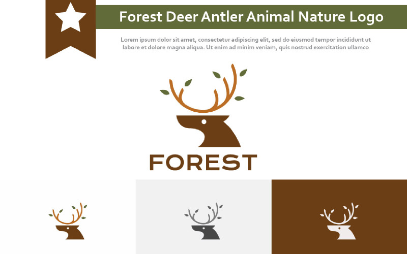 Bosque Selva Ciervo Cuerno Animal Madre Naturaleza Logo