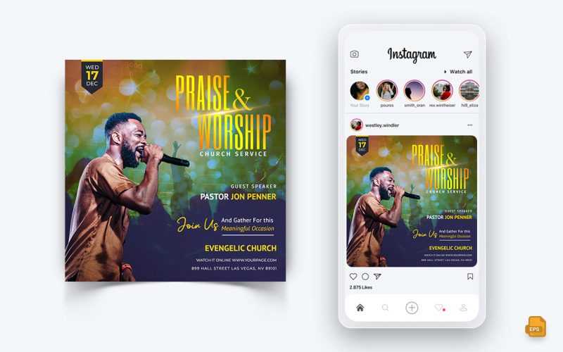Церковна мотиваційна промова. Дизайн публікації в Instagram у соціальних мережах-06