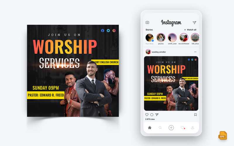 Discours de motivation de l'église Médias sociaux Instagram Post Design-04