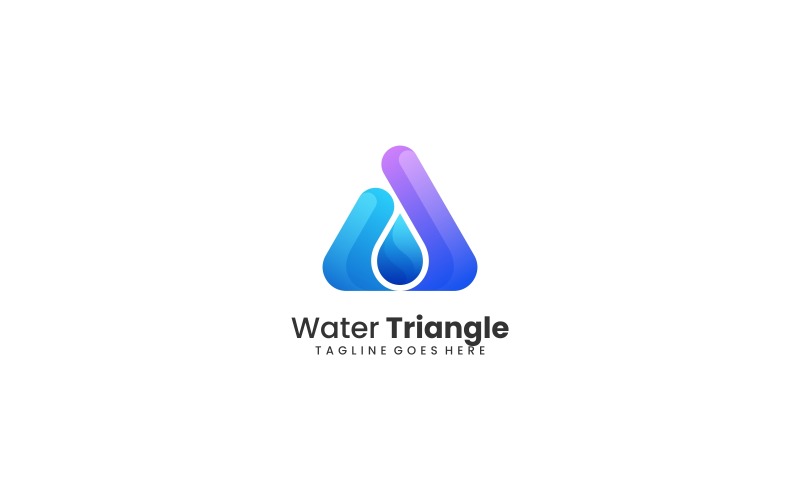 Gradientowe logo trójkąta wody