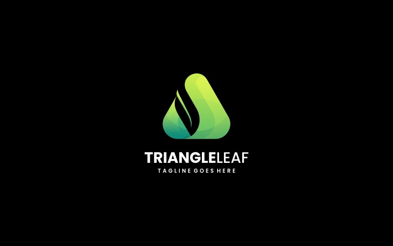 Gradientowe logo trójkątnego liścia