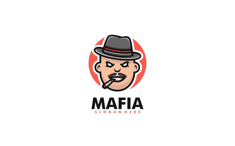 Mafia einfacher Maskottchen-Logo-Stil